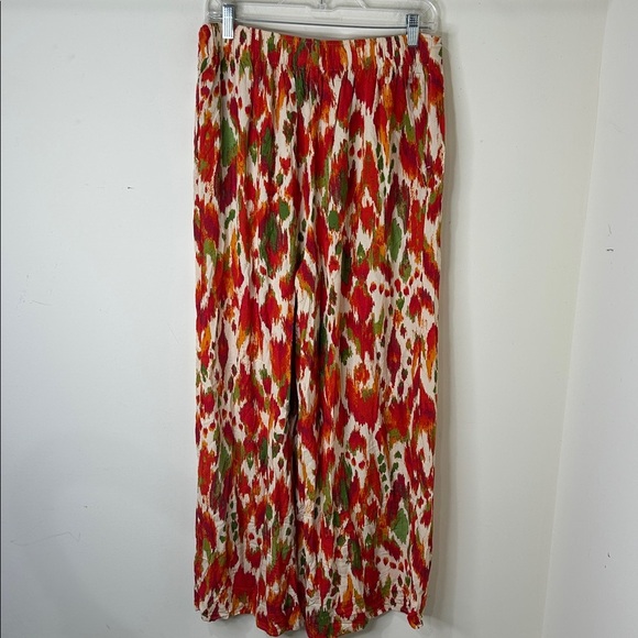 FATFACE Ines Orange Paradise Ikat Wide Leg Flowy Pants Size 8 - Picture 5 of 16